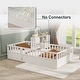 preview thumbnail 19 of 29, Twin Floor Bed Frame with Guardrails and Entryway Door Wooden Montessori Style Play