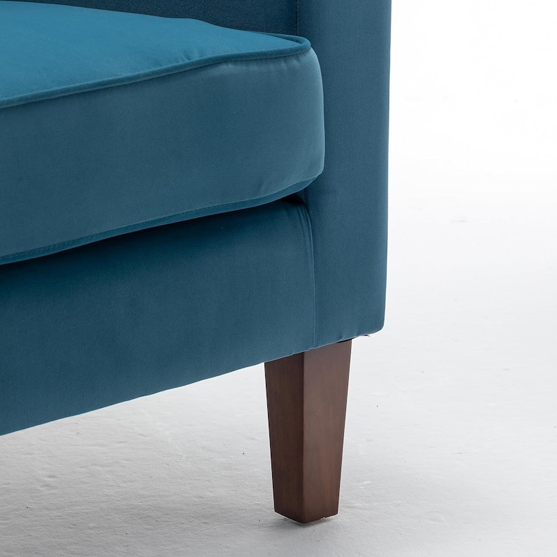 Contemporary Accent Arm Chair with Birch Wood Frame and Microfiber Upholstery
