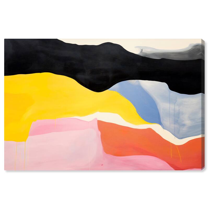 Wynwood Studio Canvas Abstract Flags Colors Mix Black and Modern & Contemporary Wall Art Canvas Print