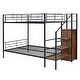 preview thumbnail 5 of 9, Multifunctional Design Full Over Full Bunk Bed with Wardrobe
