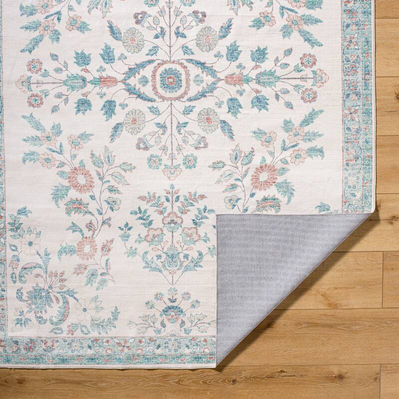 Livabliss Lavable Traditional Medallion Washable Area Rug