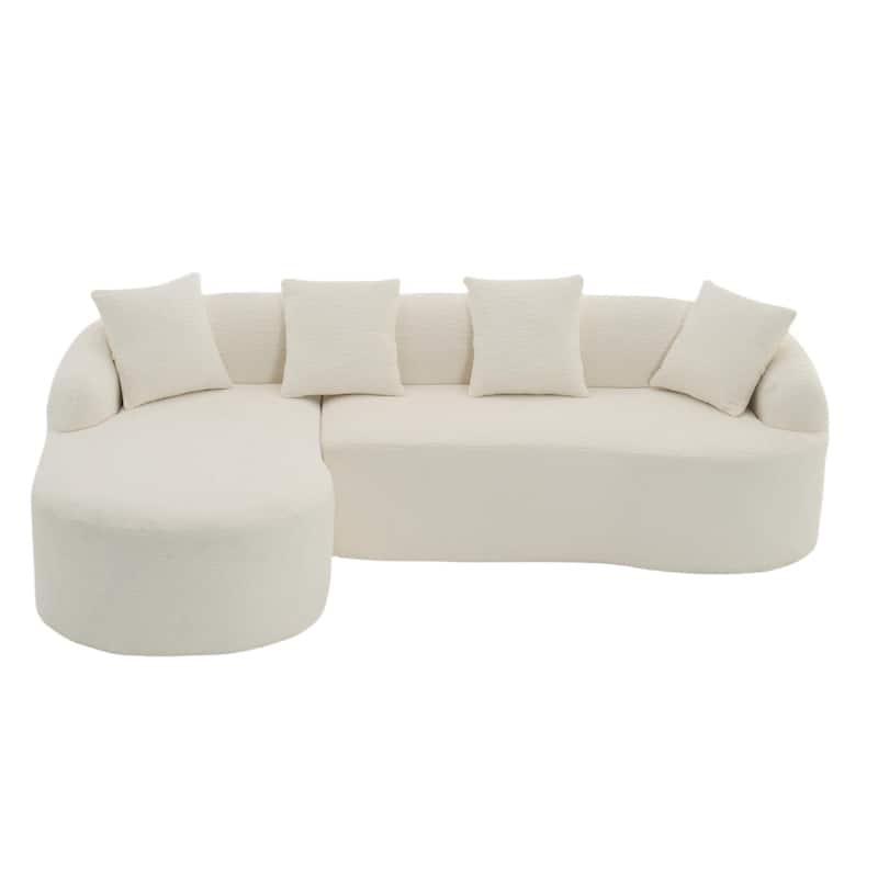 Full Compression Sponge L-Shape Sectional Sofa with Curved Chaise