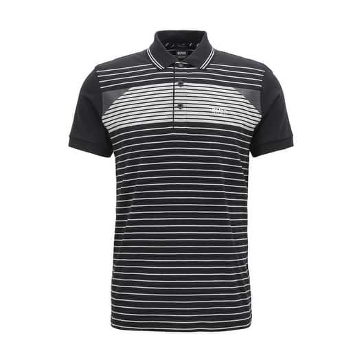 Shop Hugo Boss Men S Paddy 5 Black Striped Polo T Shirt