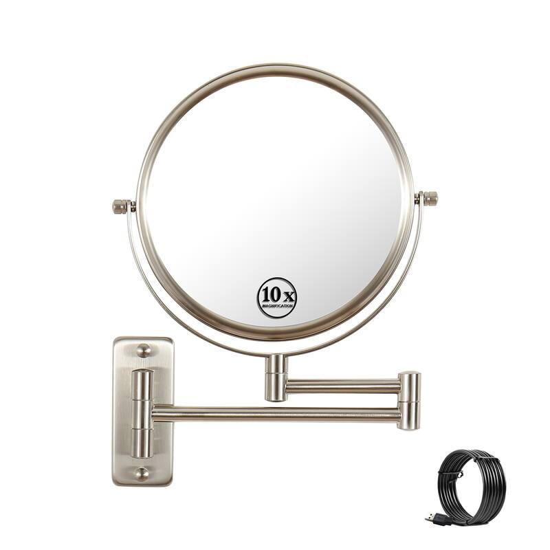 10x/1x Wall Mounted Magnifying Mirror Double-Side Mirrors for Wall