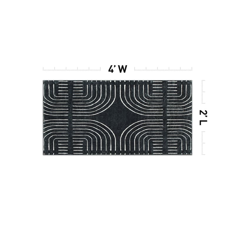 World Rug Gallery Bohemian Lines Washable Non Slip Area Rugs
