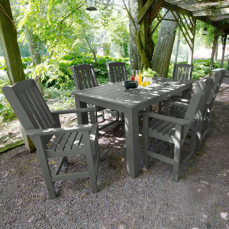 Lehigh 7-Piece Outdoor Dining Set - 42" x 72" Table, Counter-height