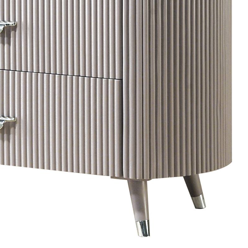 Gema Tall Dresser Chest, 5 Drawers with Cultured Stone Top, Light Gray