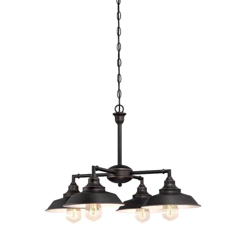 Westinghouse Iron Hill Four-Light Indoor Convertible Chandelier/Semi-Flush Ceiling Fixture