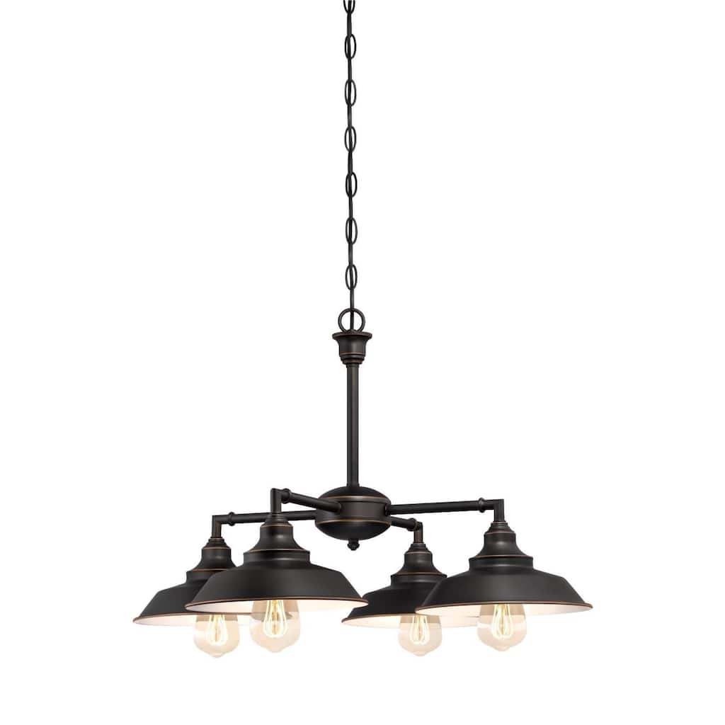 Westinghouse Iron Hill Four-Light Indoor Convertible Chandelier/Semi-Flush Ceiling Fixture