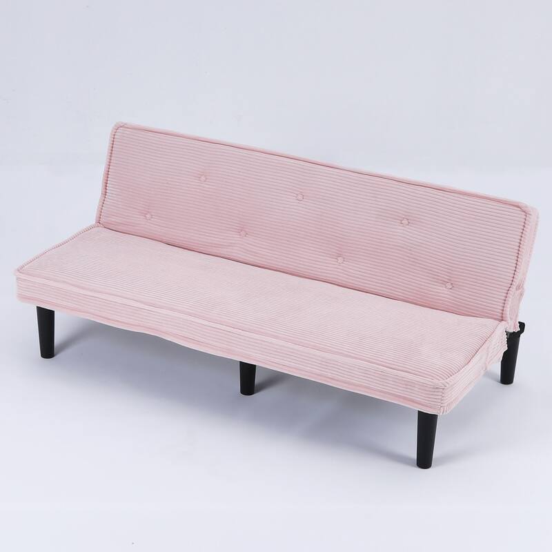 This 66-inch corduroy sofa bed can flexibly adapt to the living room ， bedroom, switch between the two comfortable forms.