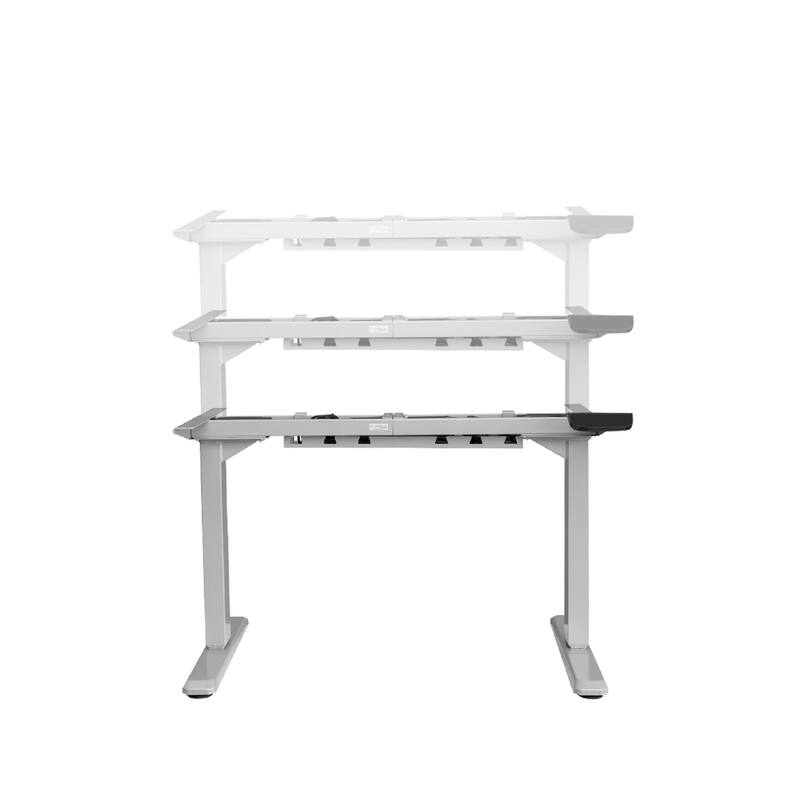 ErgoMax Office Grey Electric Height Adjustable Desk Frame w/Dual Motor, Tabletop Not Included, 50 Inch Max Height