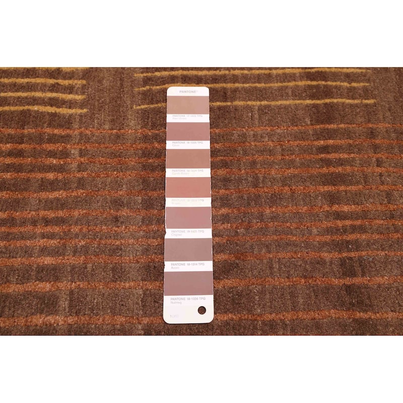 ECARPETGALLERY Hand-knotted Opulence Dark Brown Wool Rug - 8'1 x 10'0