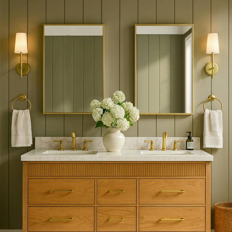 TEHOME Velin Recessed and Surface Mount Bathroom Medicine Cabinet with Mirror Square Cornered Metal Framed Rounded Rectangle