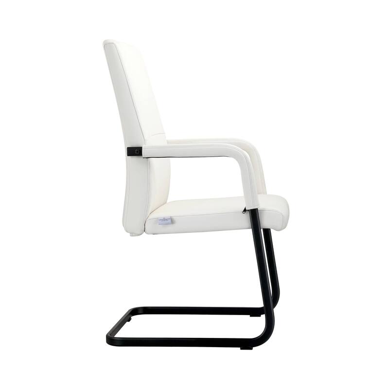 LeisureMod Evander Modern Faux Leather Office Chair with Aluminum Frame