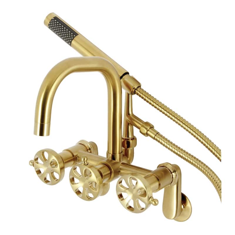 Kingston Brass AE845.RX Belknap Wall Mounted Tub Filler with Built-In - Brushed Brass