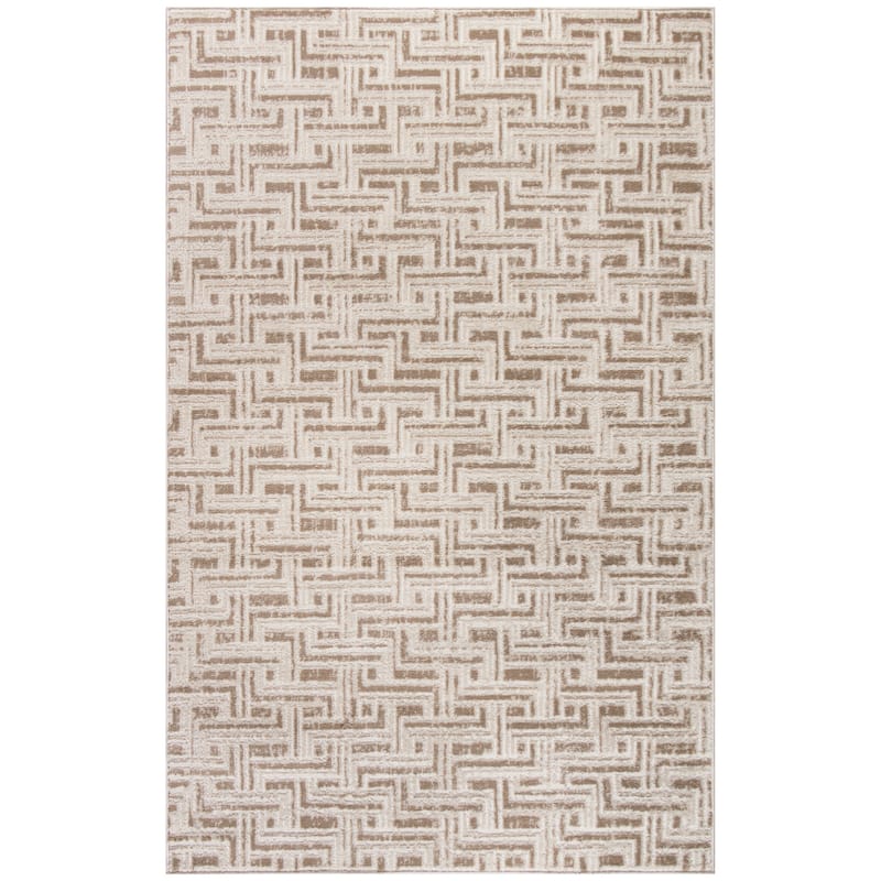 Nourison Serenity Home Indoor Geometric Area Rug - 3' 11" x 5' 11" - Mocha/Ivory - Rectangle