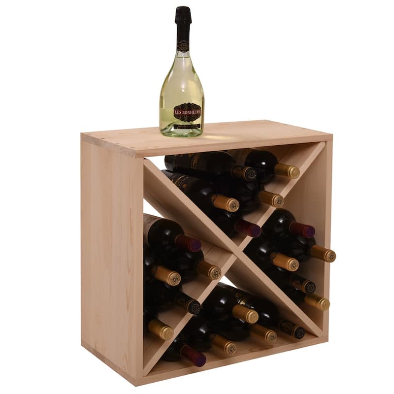 Burlywood 24Bottle Compact Cellar Cube Wine Rack On Sale Bed Bath