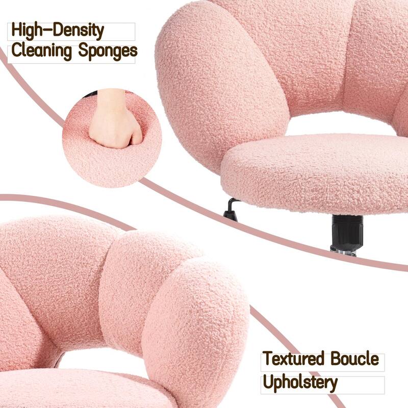 BOSSIN Cloud-Shaped Vanity Chair - Adjustable Swivel Desk Chair with Casters, Office chair for Bedroom, Office & Living Room