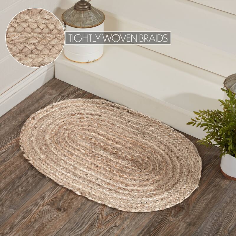 Natural Jute Rug Oval w/ Pad 20x30 - 20" x 30" Oval