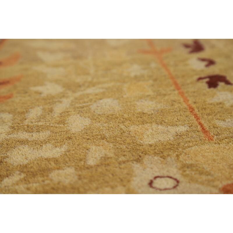 Floral Tabriz Oriental Large Rug Hand-Knotted Wool Carpet - 12'2"x 17'10"