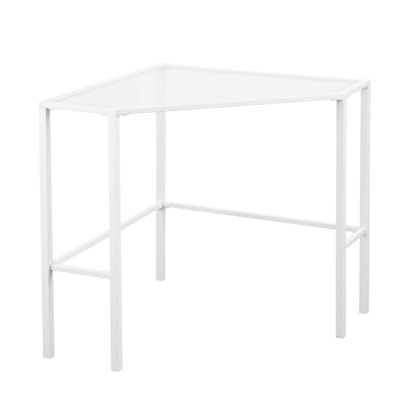 SEI Furniture Kemble Metal/Glass Corner Desk
