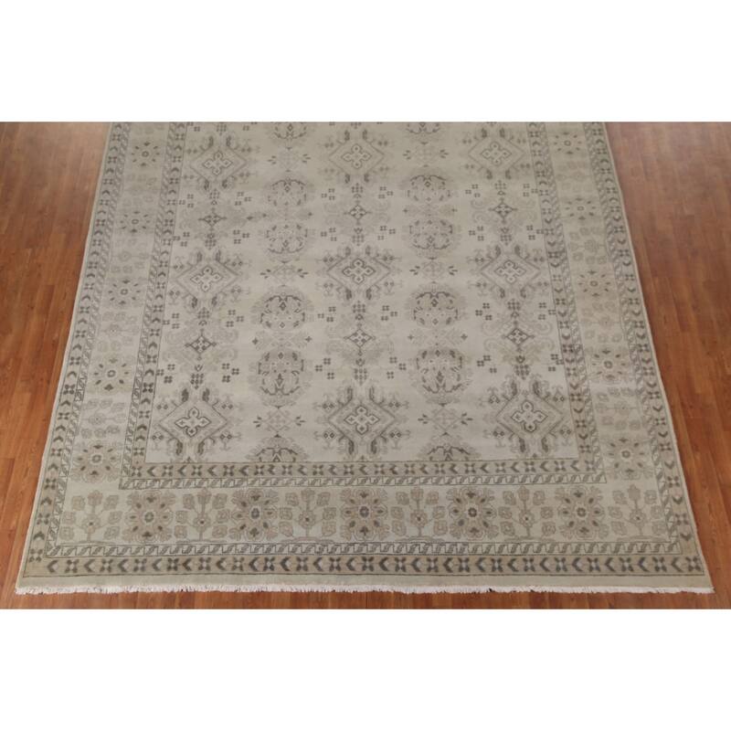 Oushak Indian Large Rug Handmade Wool Carpet - 9'10"x 13'9"