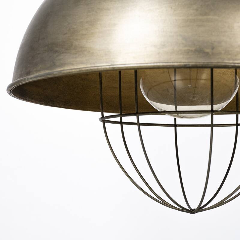 HomeRoots Rustic Gold Ton Metal Dome Hanging Light - 16.25' X '17' X '16.25