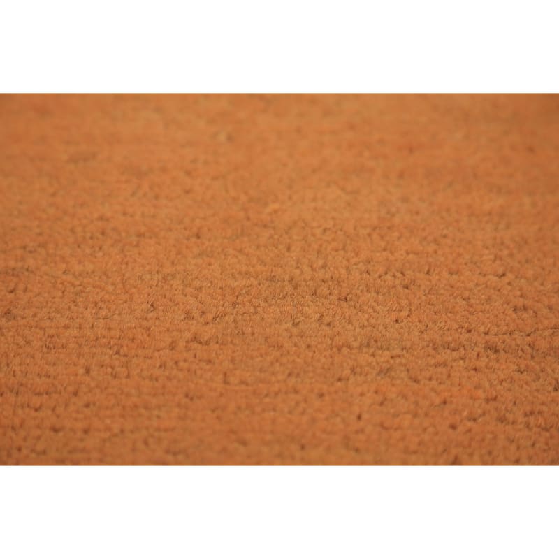 Modern Gabbeh Oriental Area Rug Handmade Orange Solid Wool Carpet - 4'11" x 6'7"