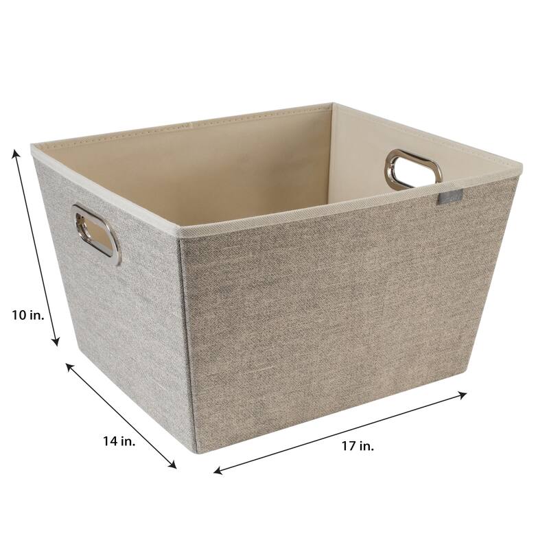 Simplify Large Grommet Storage Bin in Faux Jute - L17"x W14"x H10"