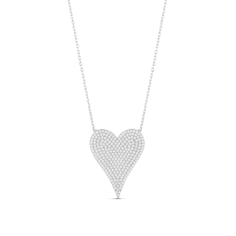 SHYMI Large Pave Heart - Silver