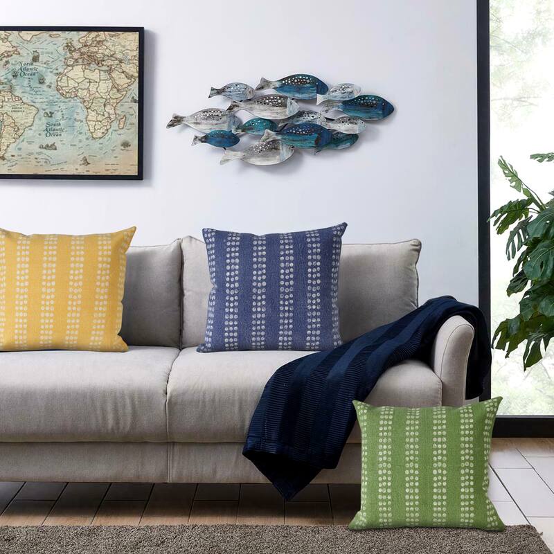 Sevita Polka Dot Stripe Stonewash Throw Pillow, Single or Set of 2