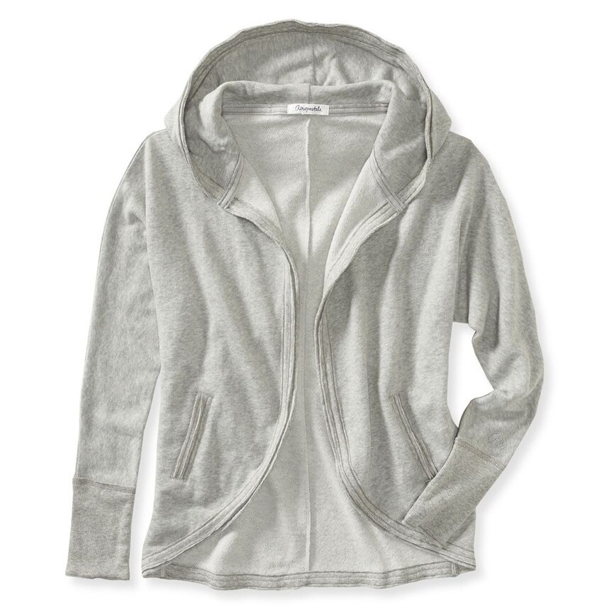 open front hooded sweatshirt