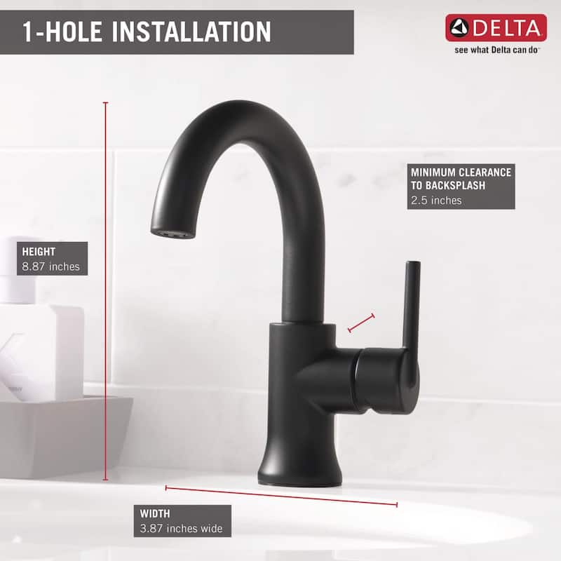 Delta Trinsic 1.2 GPM Single Hole Bathroom Faucet - Includes Metal