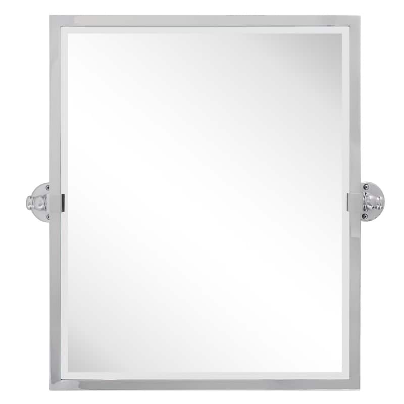 TEHOME Woodvale Rectangle Metal Pivot Bathroom Mirror
