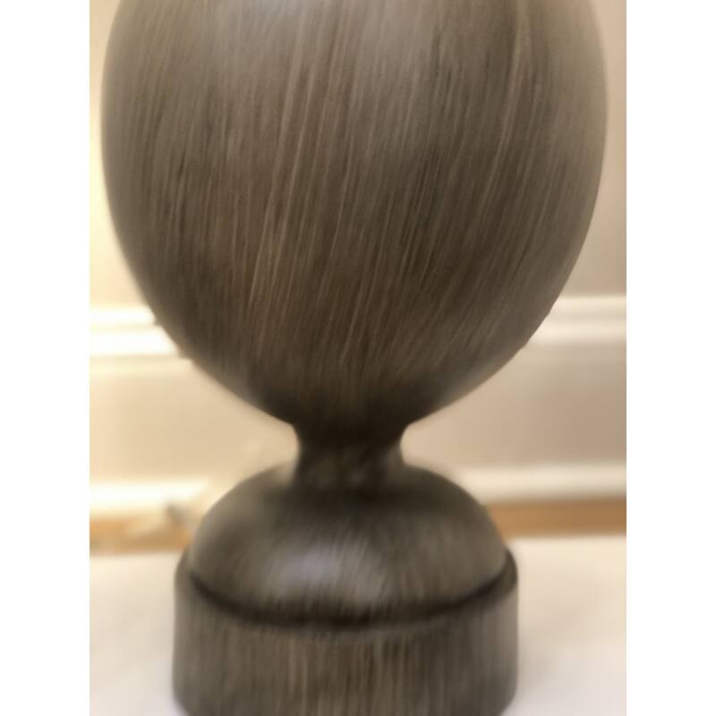 30-Inch Set of 2 Brown Geometric Table Lamps with Beige Cotton Drum Shade and Polyresin Base - 30”H x 6.25”W x 6.25”D
