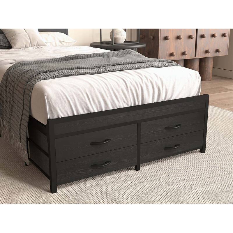 Twin Metal Bed with Multiple Functionalities for Enhanced Bedroom Experience