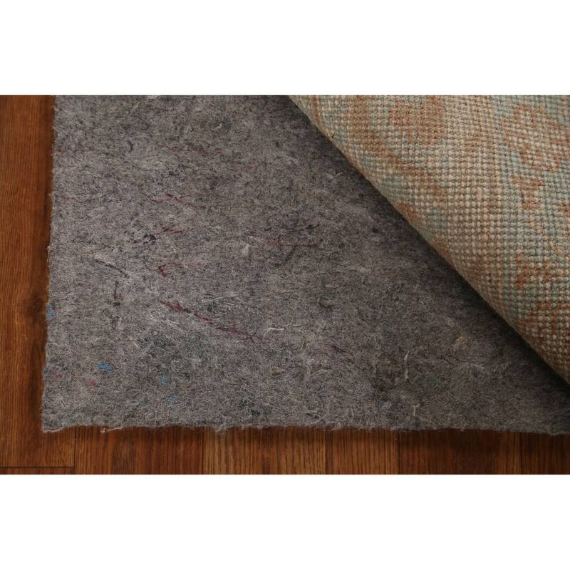 Hand Knotted Oriental 100% Wool Carpet Transitional Geometric Oranges & Rust Oushak Area Rug - 3' 10'' X 1' 11''