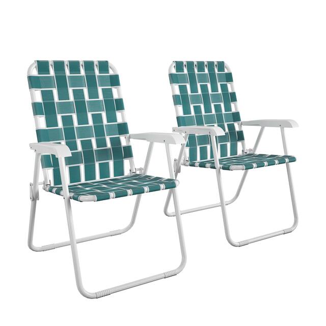 The Novogratz Poolside Gossip Collection Priscilla Folding Chair (2-Pack) - Teal