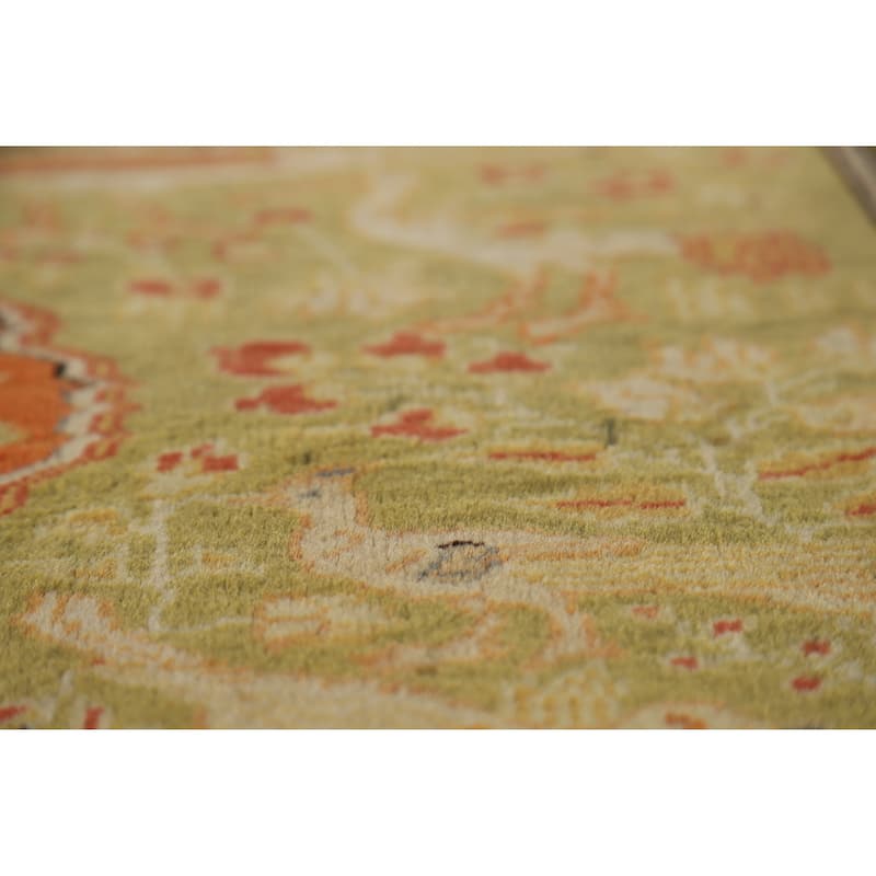 Hand Knotted Oriental 100% Wool Carpet Traditional Floral Oranges & Rust Sarouk Area Rug - 5' 10'' X 4' 2''