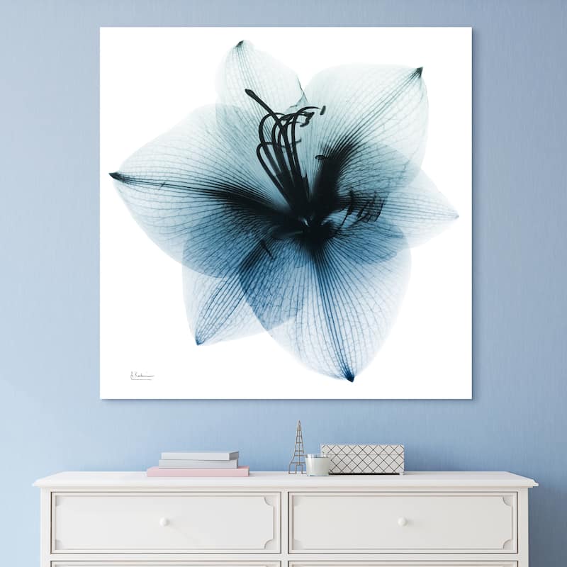 "Glacial Amaryllis" Frameless Free Floating Tempered Glass Panel Graphic Wall Art