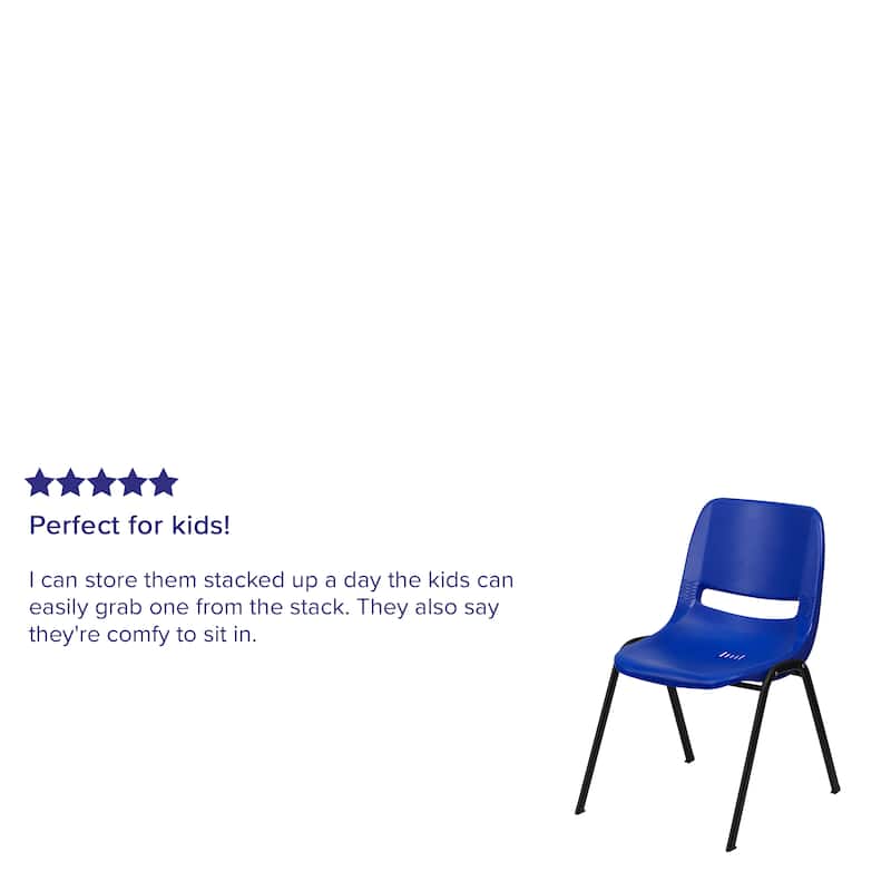 Kid's Ergonomic Shell Stack Chair with 14" Seat Height