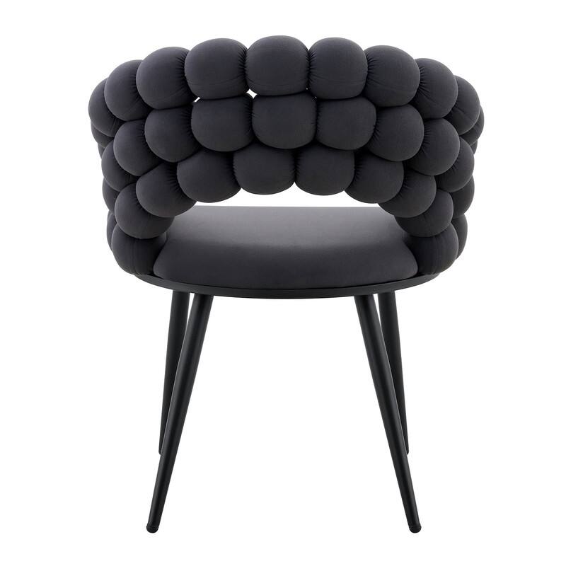 Set of 2 Velvet Bubble Link Chairs - Modern Sculptural Seating for Dining & Living Rooms