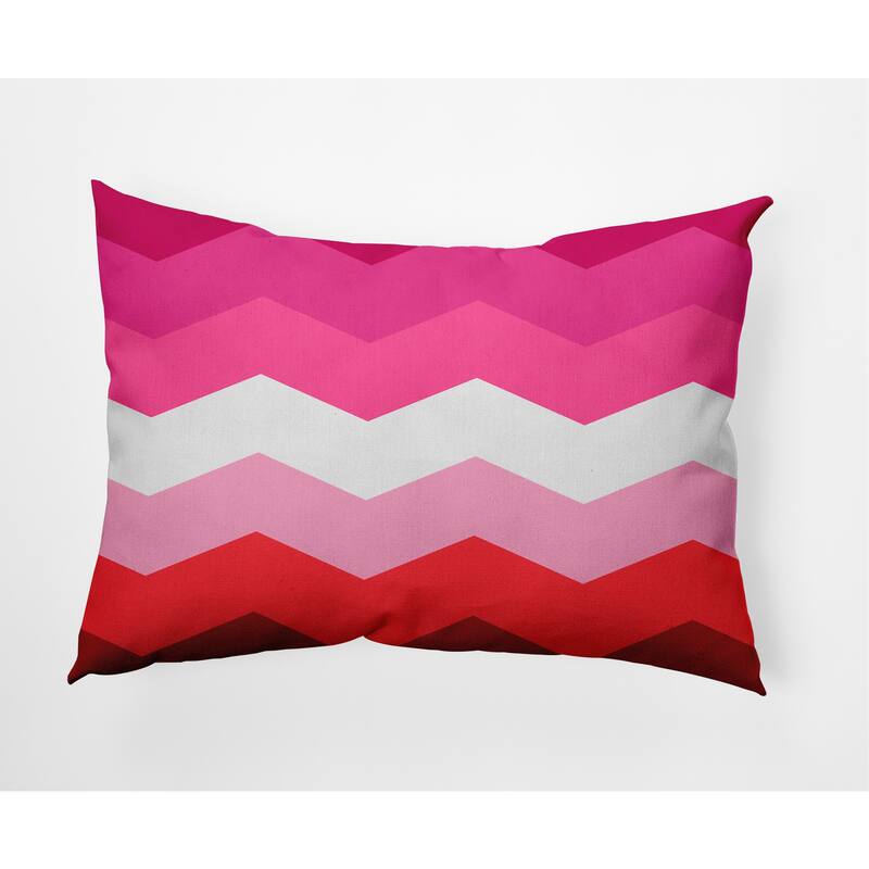 Pride Chevron Outdoor Throw Pillow - 14" x 20" - Lesbian Chevron
