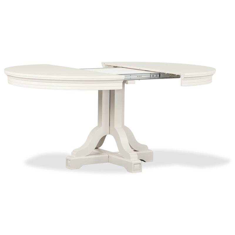 Magnussen Home Willowbrook Egg Shell White Extendable 48" Round Dining Table - 48''W x 48''D x 30''H