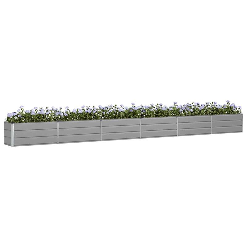 vidaXL Planter in Galvanised Steel - 39.37 x 19.69 x 17.72