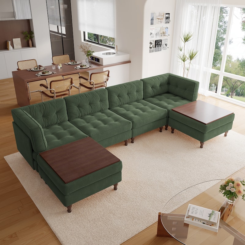 Madison Oversized Upholstered Corduroy Modular Sectional Sofa