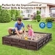 preview thumbnail 16 of 27, Costway Kids Sandbox with Cover Bottom Liner Backyard Beach HDPE - See Details