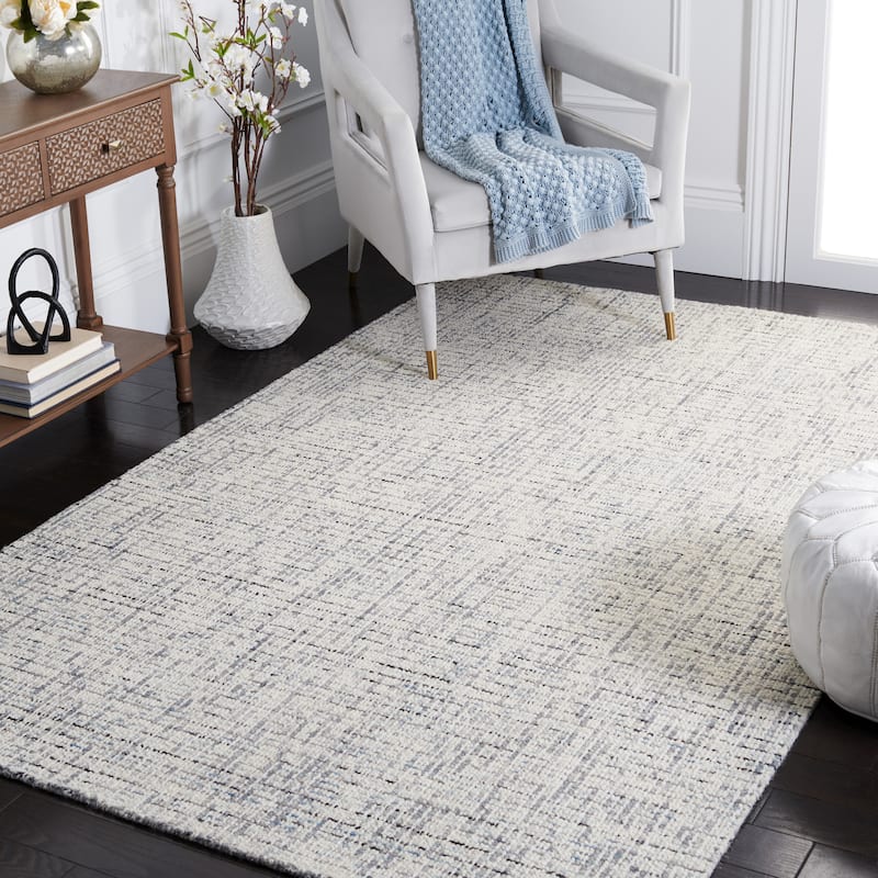 SAFAVIEH Handmade Abstract Lottie Modern Wool Rug - 8' x 10' - Grey/Ivory - Rectangle