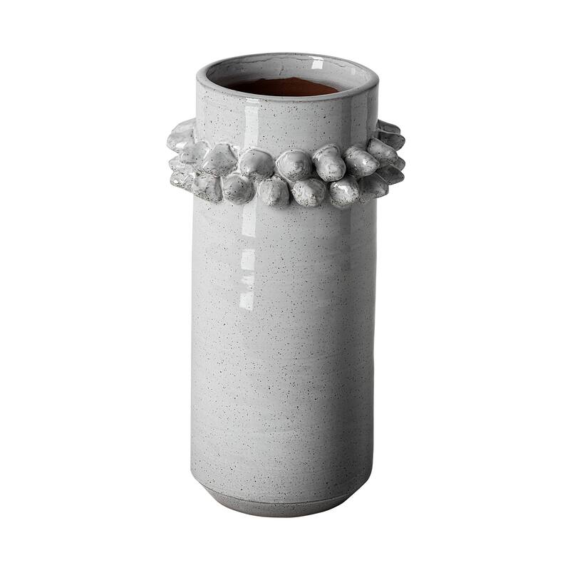 Farmhampton Gray Spoked Ceramic Vase (Small) - 5.5"W x 5.5"D x 11"H