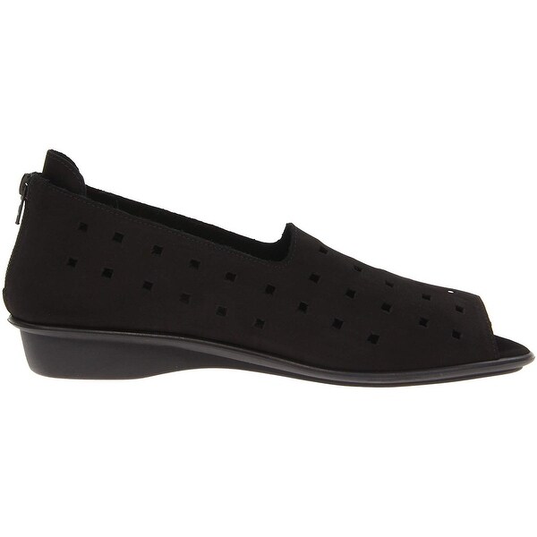 Sesto Meucci Black Nubuck Leather Evonne Open Toe Shoe New Italy Made